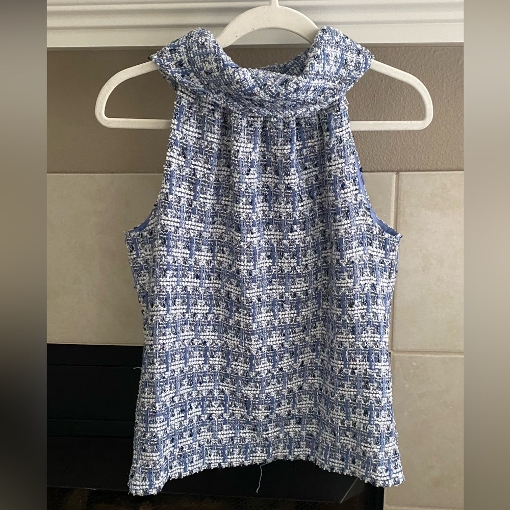 Sail to Sable Cowl Neck Tweed Top